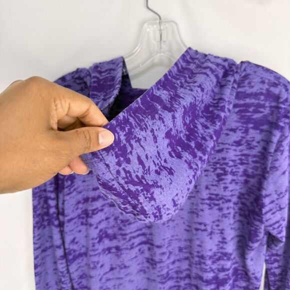 Women's Lightweight Burnout Hoodie Next Level Chic Soft Fabric Purple Size M - Picture 10 of 16
